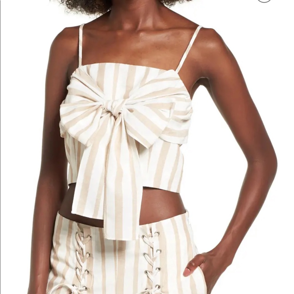 Chriselle x J.O.A Tie Front Crop Top